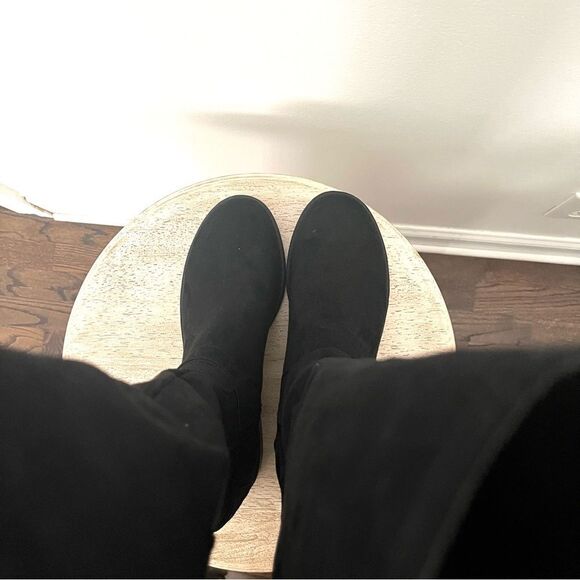 G by Guess Harson 5 Wide Calf Faux Suede Black Knee High Zip Up Boots Black 7.5 - Picture 8 of 13